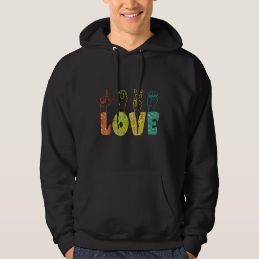 ASL Sign Language I Loves You American Sign Langua Hoodie (Vorderseite)