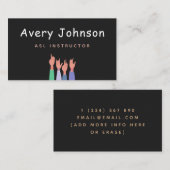 ASL Sign Language Instructor Einfach Minimalistisc Visitenkarte (Vorne/Hinten)