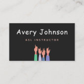 ASL Sign Language Instructor Einfach Minimalistisc Visitenkarte (Vorderseite)