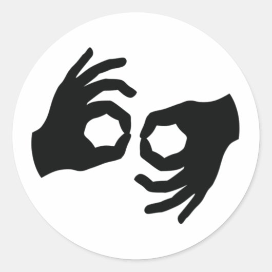 ASL Sign Language Interpreter Hand Symbol Sticker (Vorderseite)