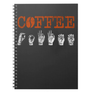 ASL Sign Language Interpreter Kaffee Lover Notizblock