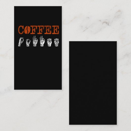 ASL Sign Language Interpreter Kaffee Lover Visitenkarte (Vorne/Hinten)