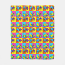 ASL Sign Language Pixel Liebe Pop Fleece Blanket