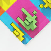 ASL Sign Language Pixel Liebe Pop Fleece Blanket (Ecke)