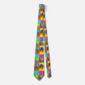 ASL Sign Language Pixel Liebe Pop Neck Tie Krawatte (Vorderseite)