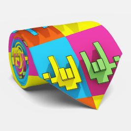 ASL Sign Language Pixel Liebe Pop Neck Tie Krawatte