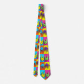 ASL Sign Language Pixel Liebe Pop Neck Tie Krawatte (Rückseite)