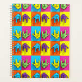 ASL Sign Language Pixel Love Pop Planner Planer (Vorderseite)