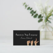 ASL Sign Language Translator Business Card Visitenkarte (Stehend Vorderseite)