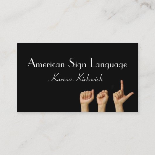 ASL Sign Language Translator Business Card Visitenkarte (Vorderseite)
