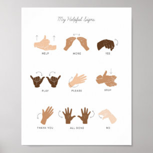 ASL Signature Language & Basic Signature Artwork K Poster