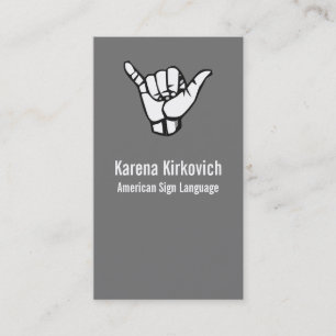 ASL, Signature Language Business Card Visitenkarte
