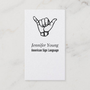 ASL, Signing Language Business Card Visitenkarte