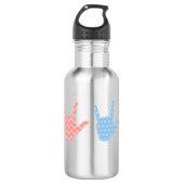 ASL Signsprache I Liebe Sie mit Muster Design Edelstahlflasche (Vorderseite)