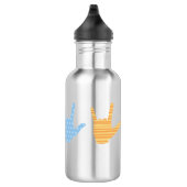ASL Signsprache I Liebe Sie mit Muster Design Edelstahlflasche (Rechts)