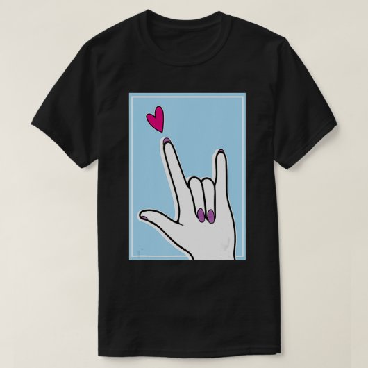 ASL Signsprache I Liebe Sie T-Shirt (Design vorne)