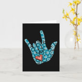 ASL Signsprache I Liebe You Gesture Heart Deaf Aw Karte (Gelbe Blume)