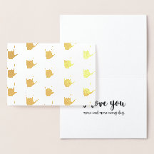ASL Signsprache I Liebe You Gold Foil Kraft Card