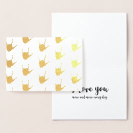 ASL Signsprache I Liebe You Gold Foil Kraft Card Folienkarte