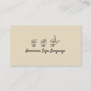 ASL, Signsprache, Übersetzer, Visitenkarte