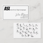 ASL, Signsprache, Übersetzer, Visitenkarte (Vorne/Hinten)
