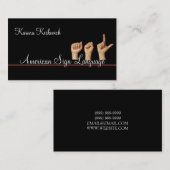 ASL, Signsprache, Übersetzer, Visitenkarte (Vorne/Hinten)