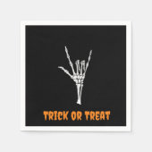 ASL Skeleton ILY Hand-Trick oder Treat! Serviette (Vorderseite)