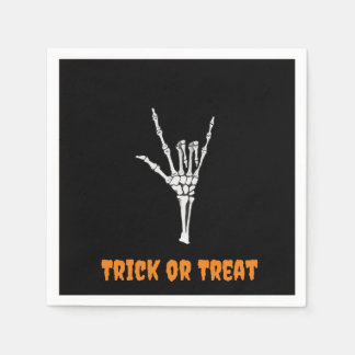 ASL Skeleton ILY Hand-Trick oder Treat! Serviette