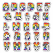 ASL-Stolz-Alphabet Aufkleber (Vorderseite)