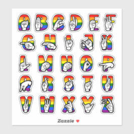 ASL-Stolz-Alphabet Aufkleber