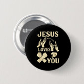 Asl Teacher American Sign Language Christian Jesus Button (Vorne & Hinten)