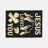 Asl Teacher American Sign Language Christian Jesus Fleecedecke (Vorderseite (Horizontal))