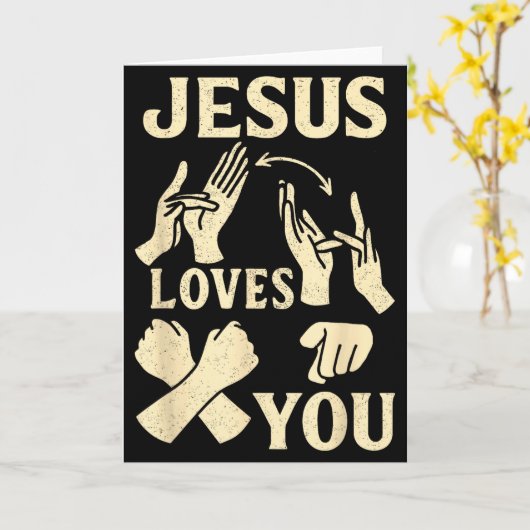 Asl Teacher American Sign Language Christian Jesus Karte (Gelbe Blume)