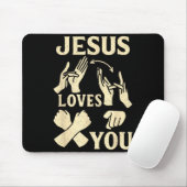 Asl Teacher American Sign Language Christian Jesus Mousepad (Mit Mouse)