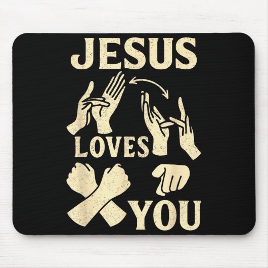 Asl Teacher American Sign Language Christian Jesus Mousepad (Vorne)