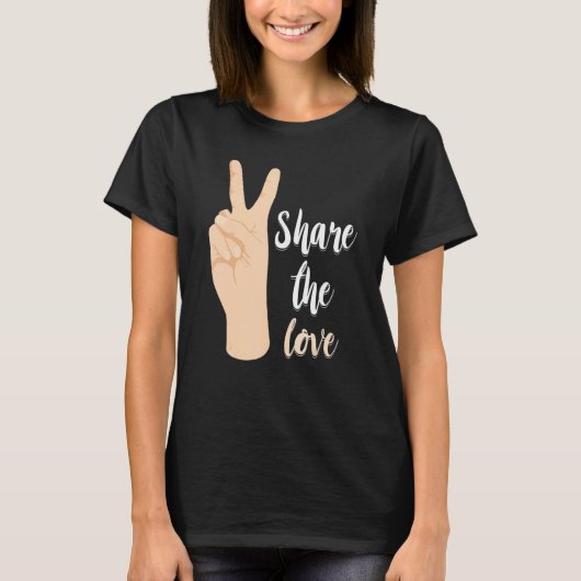 ASL Teacher Share The Love Sign Language Hand Sign T-Shirt (Vorderseite)