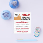 ASL Thumbs-up Gesture Sign Language Course Advert Flyer (Einzeln)
