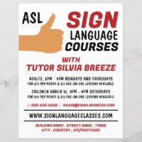 ASL Thumbs-up Gesture Sign Language Course Advert