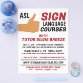 ASL Thumbs-up Gesture Sign Language Course Advert Flyer (Einzeln)
