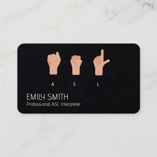 ASL Translator Interpreter Visitenkarte (Vorderseite)