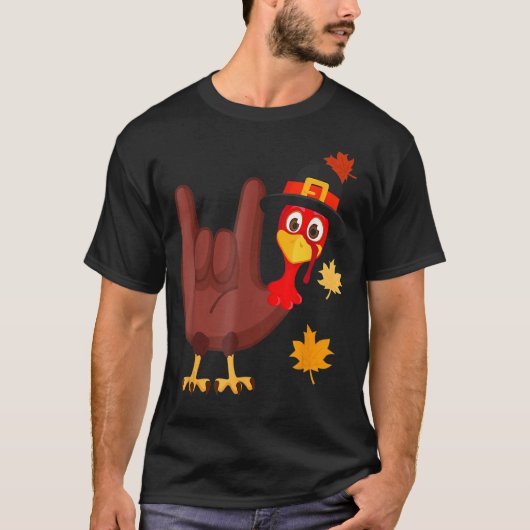 ASL Turkey American Sign Language I Liebe Sie T-Shirt (Vorderseite)