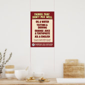 ASL und Englisch mischen sich nicht. Poster (Küche)