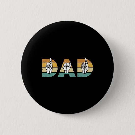 ASL Vater American Sign Language Deaf Awareness Su Button (Vorderseite)