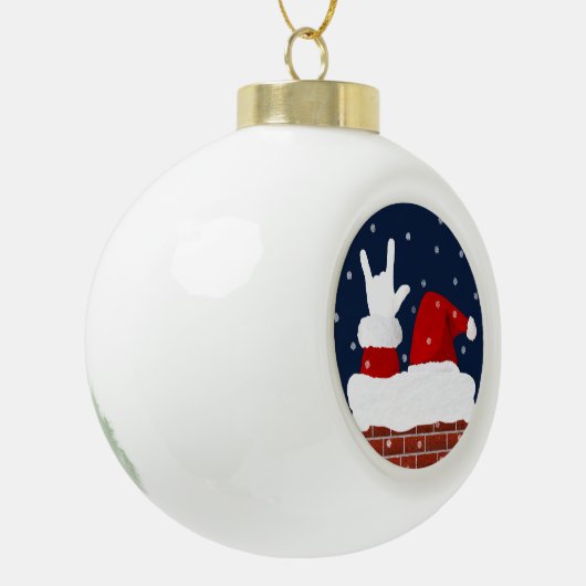 ASL Weihnachtsschmuck mit I Liebe Sie in ASL Keramik Kugel-Ornament (Links)
