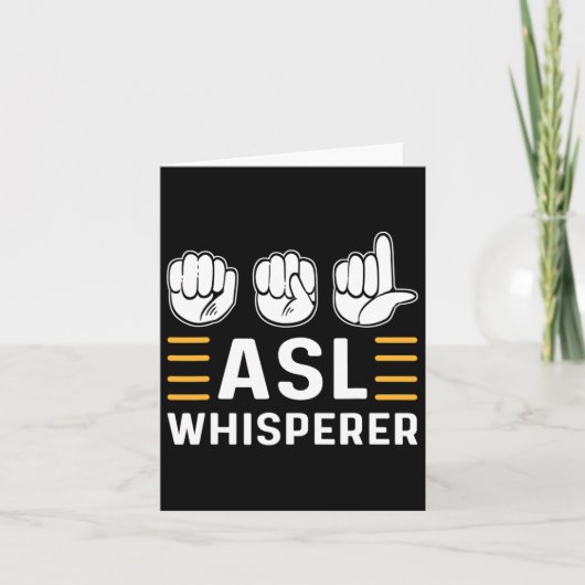 Asl Whisperer. Asl Awareness Hand Sign Language De Karte (Vorderseite)