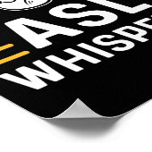ASL Whisperer. ASL Awareness Hand Sign Language De Poster (Ecke)