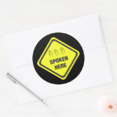 ASL wird hier gesprochen Runder Aufkleber (Umschlag)