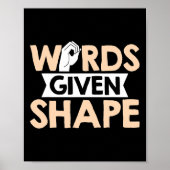 ASL Wörter geben Form American Sign Language Poster (Vorne)