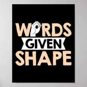 ASL Wörter geben Form American Sign Language Poster