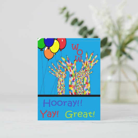 ASL Yay Postkarte (Stehend Vorderseite)